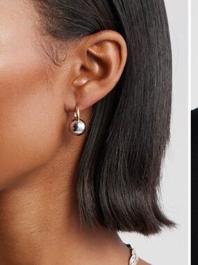 Nordstrom Orb Drop Huggie Hoop Earrings Silver Gold